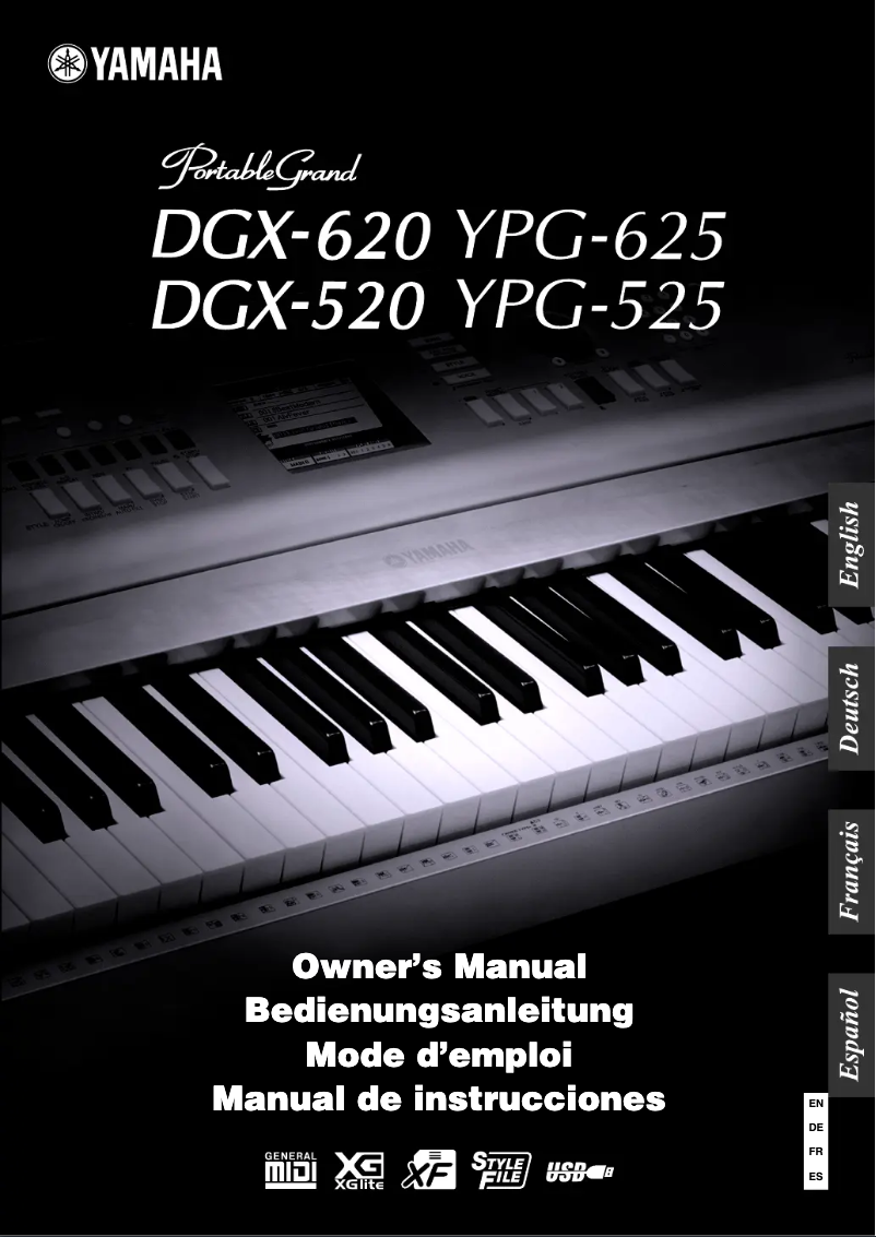 Page 1 de la notice Manuel utilisateur Yamaha PortableGrand DGX-520