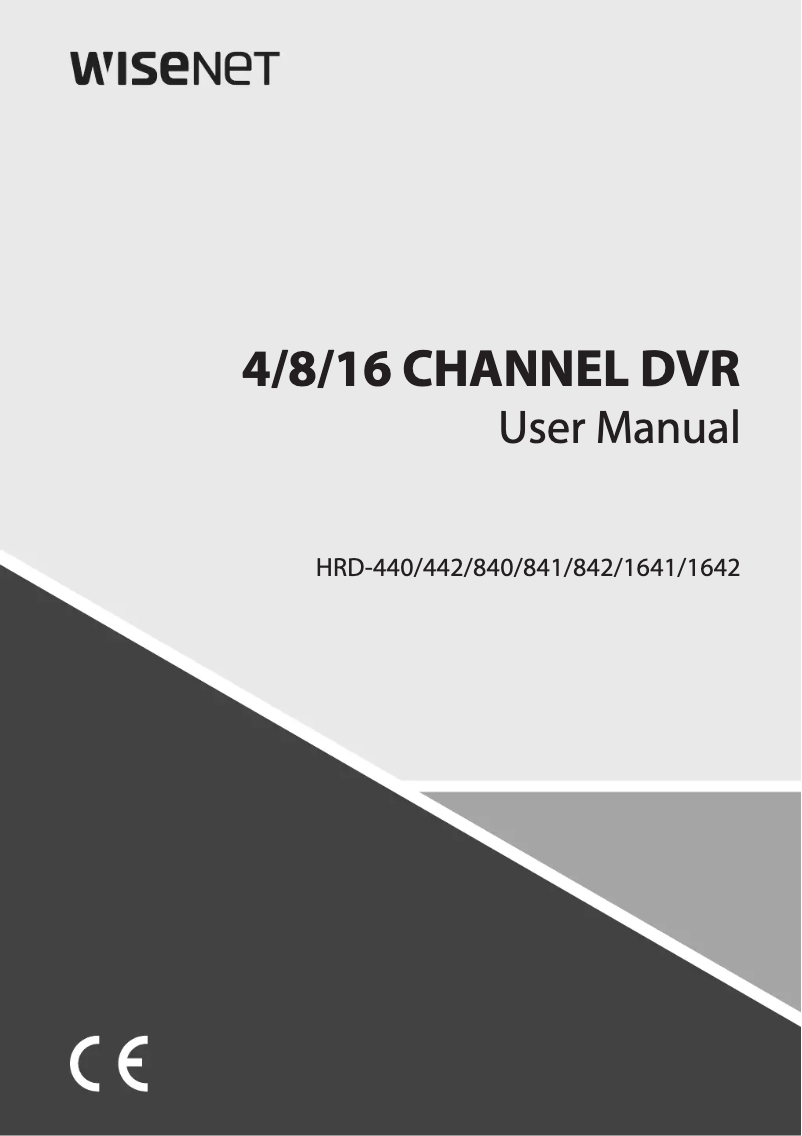 Page n°1 - Manuel utilisateur Wisenet HRD-1641