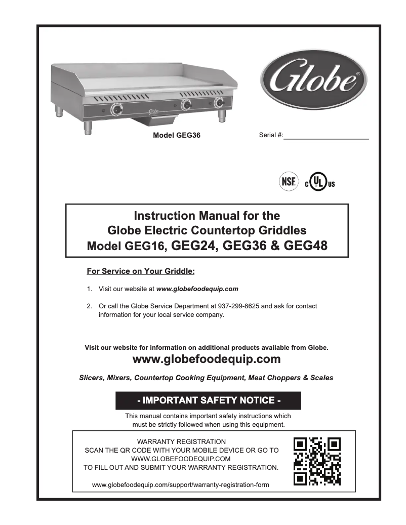 Página 1 del manual Manual de usuario Globe GEG24