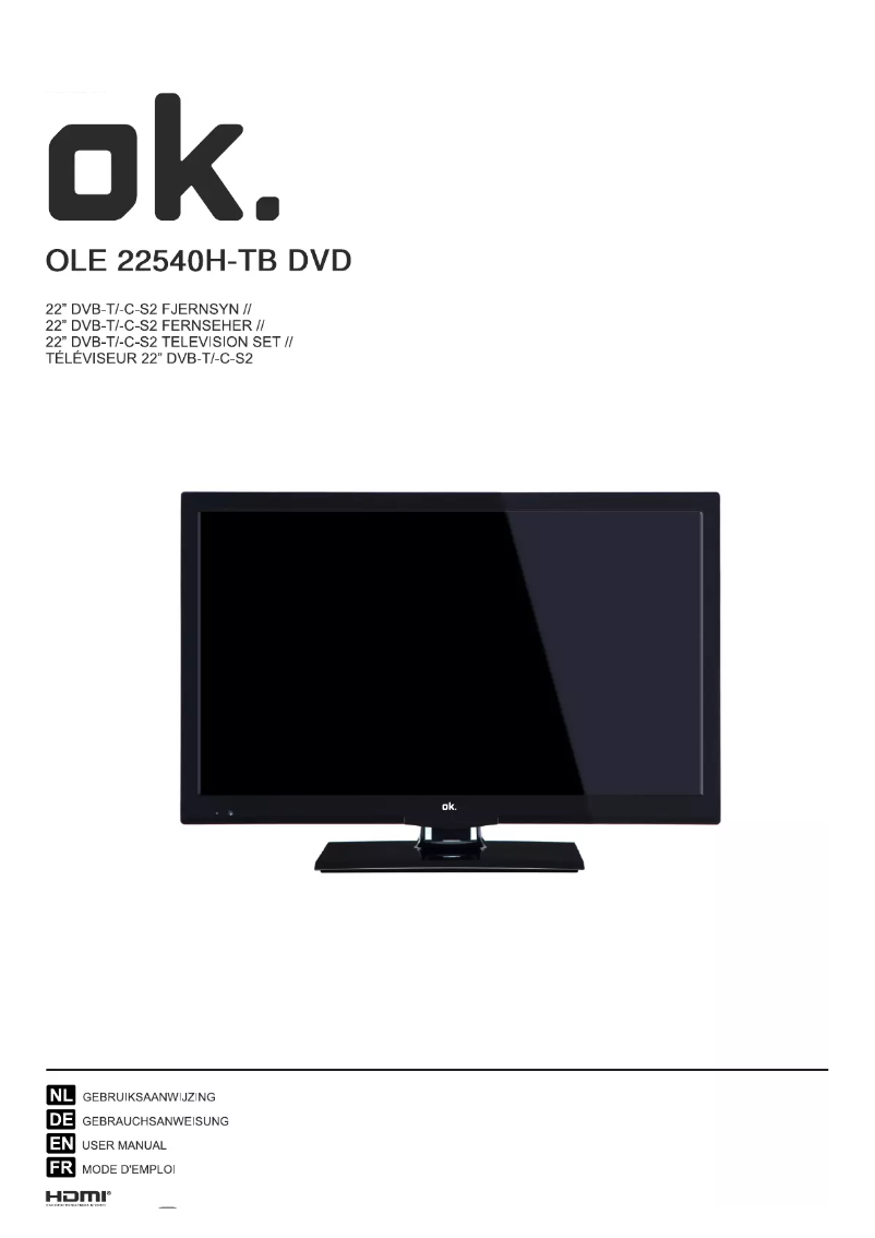 Page 1 de la notice Manuel utilisateur OK OLE 22540H-TB DVD