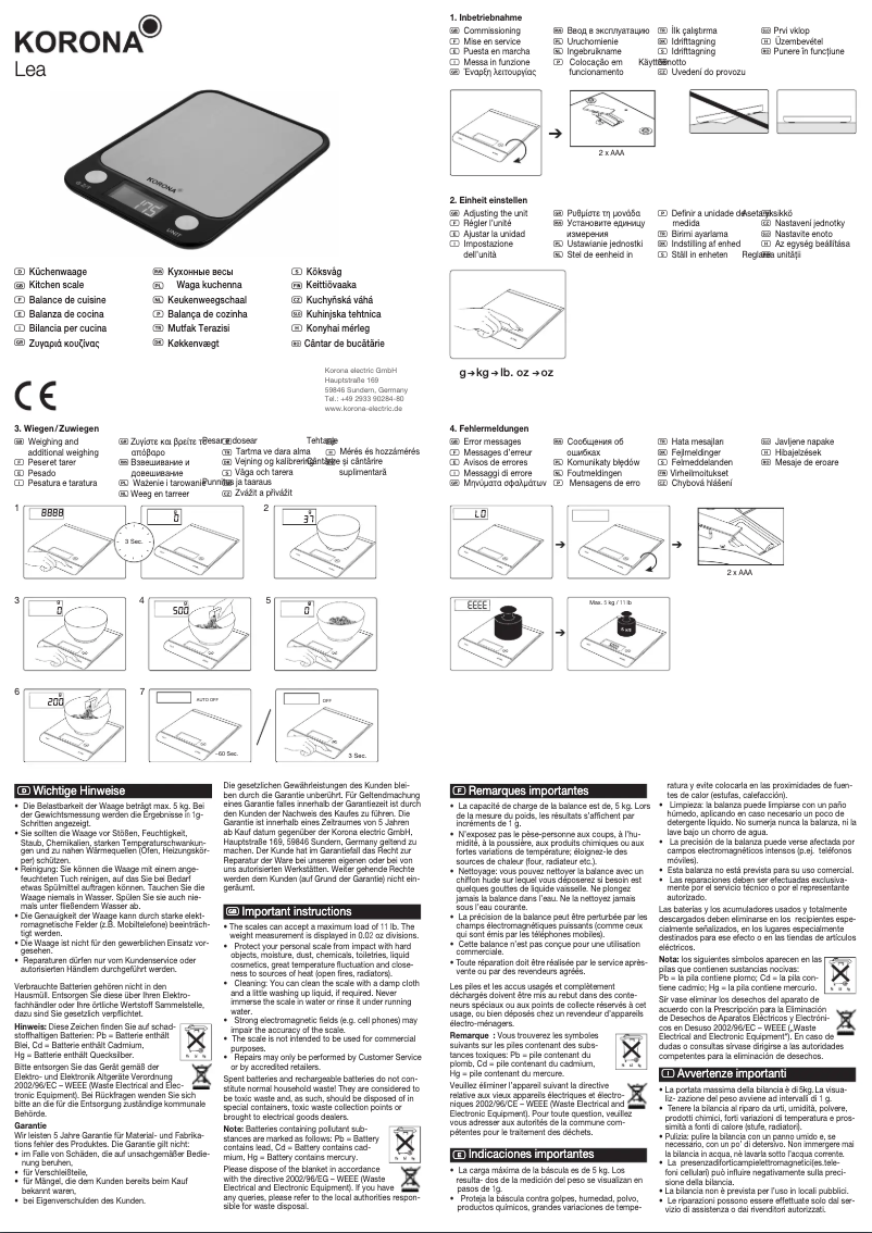Imagen de la primera página del manual del dispositivo Lea 70250
