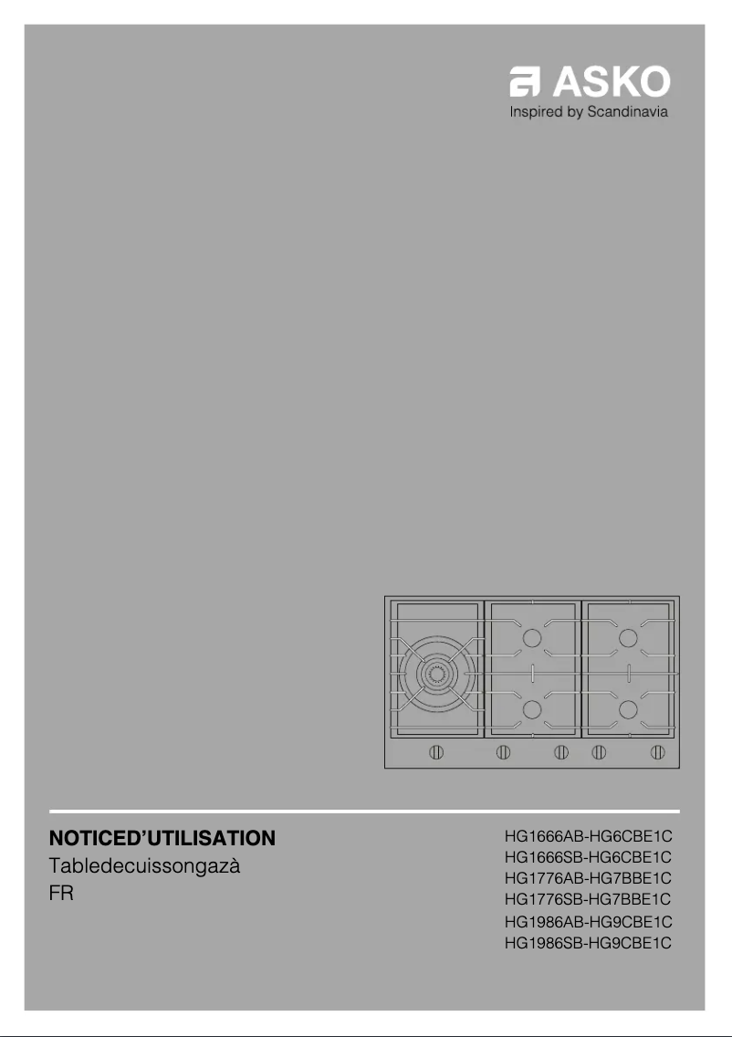 Page n°1 - Manuel utilisateur Asko HG1776SB