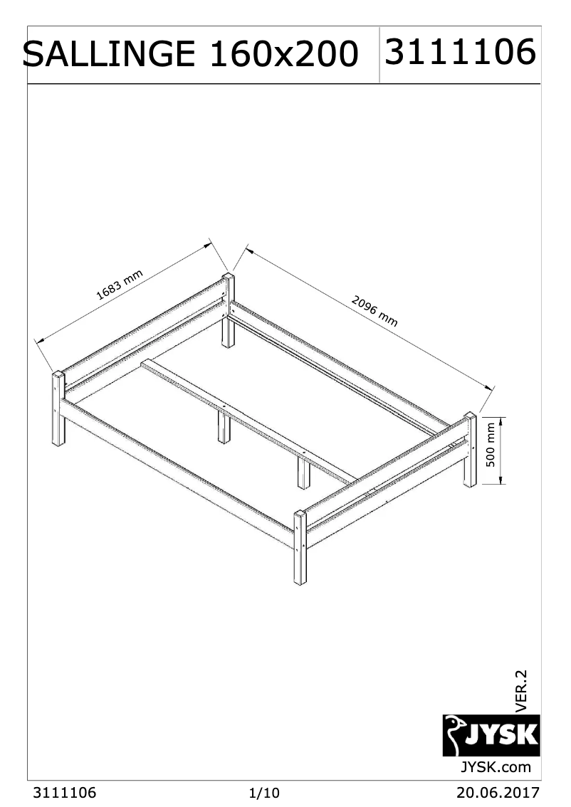 Página 1 del manual Manual de usuario JYSK Sallinge (160x200)