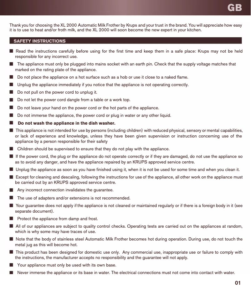 Image de la première page du manuel de l'appareil Asocino XL2004E