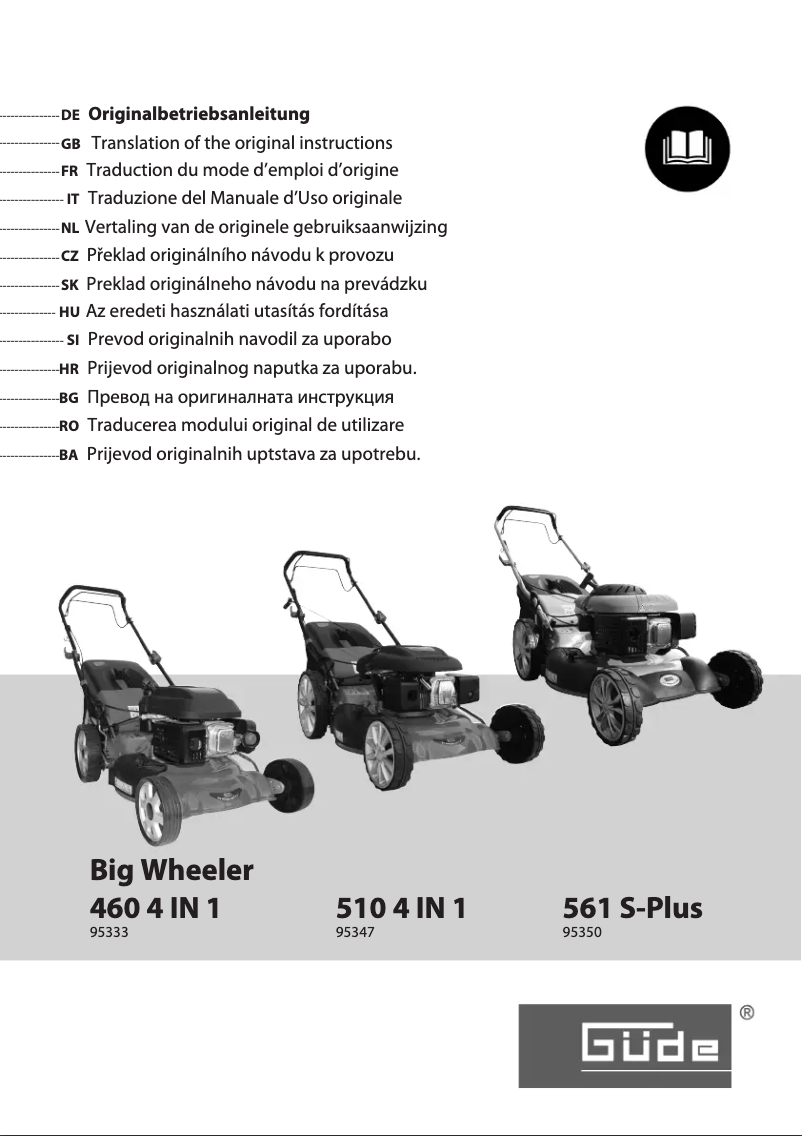 Page 1 de la notice Manuel utilisateur Güde Big Wheeler 460 4in1