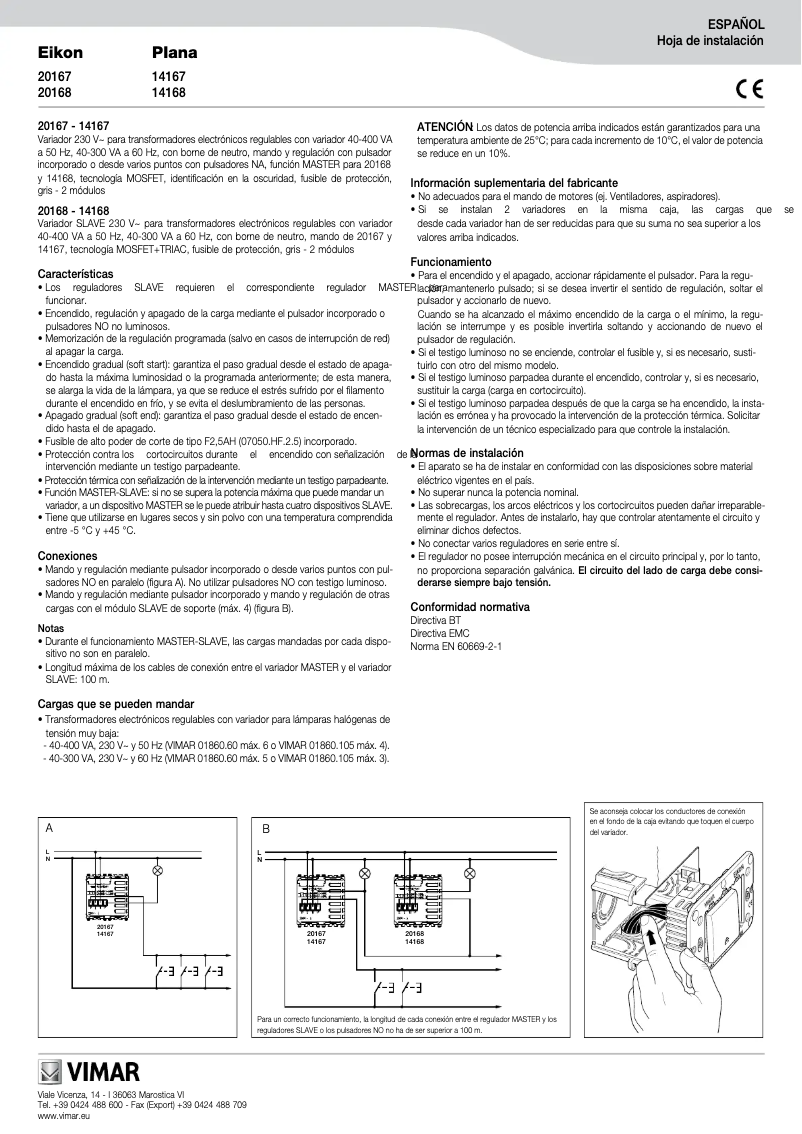 Page n°1 - Manuel utilisateur Vimar 20167.B