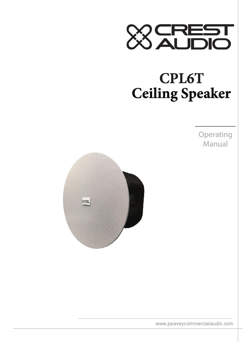 Page n°1 - Manuel utilisateur Crest Audio CPL 6T