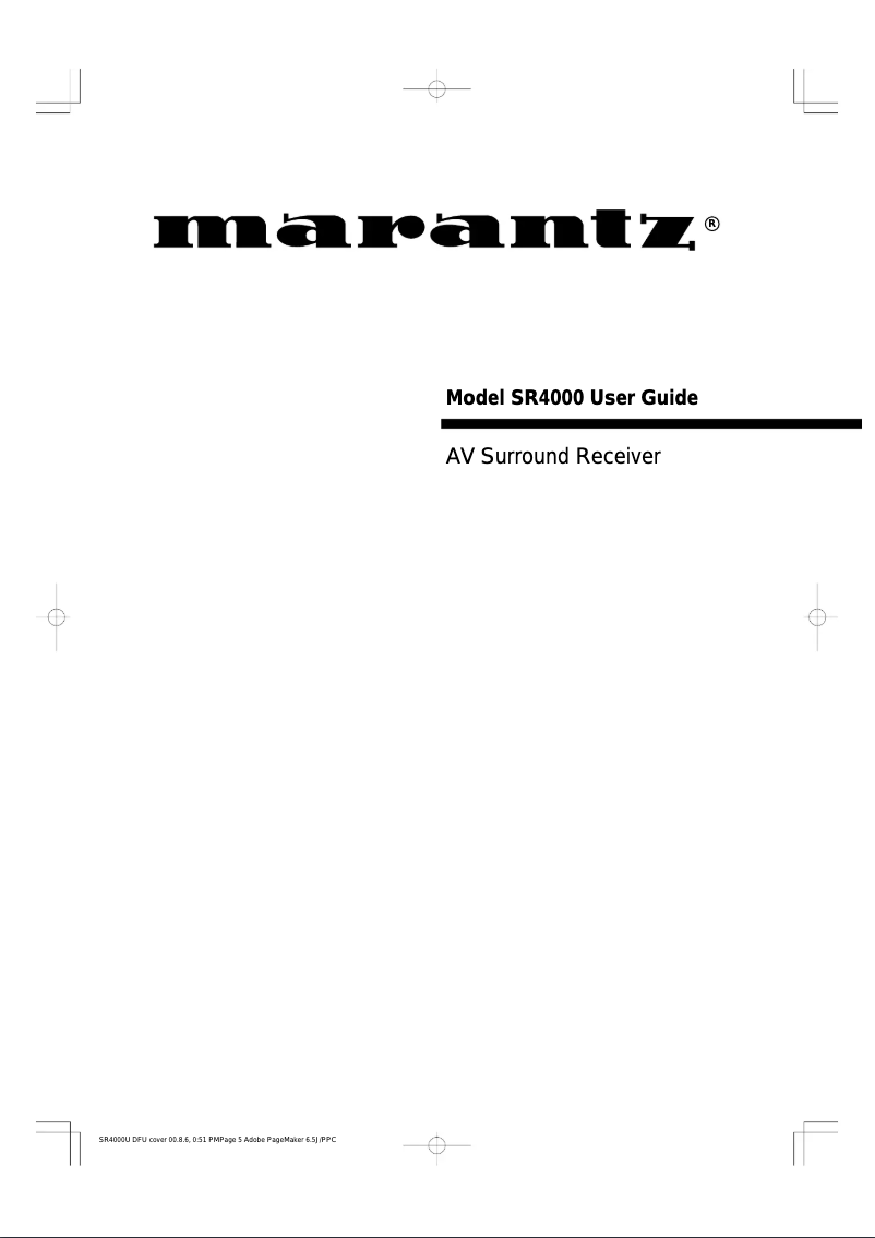 Página 1 del manual Manual de usuario Marantz SR-4000