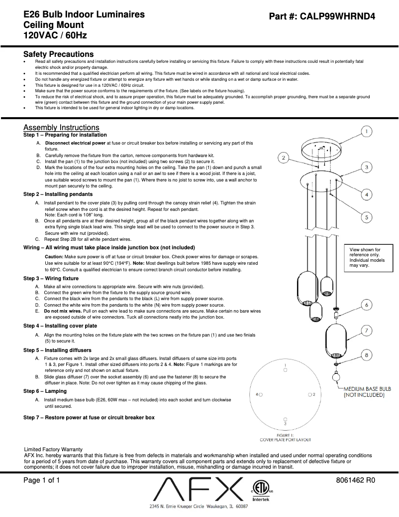 Image de la première page du manuel de l'appareil Callie CALP99WHRND4
