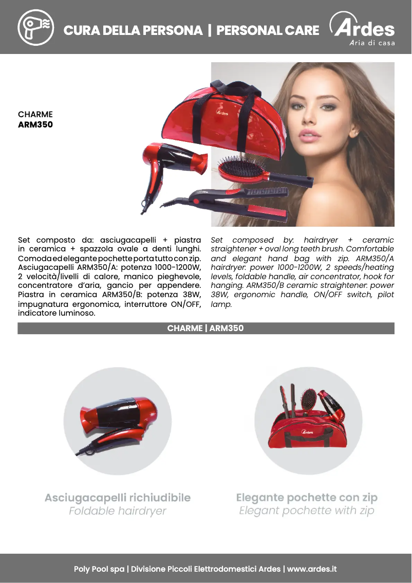 Page 1 de la notice Fiche technique Ardes ARM350