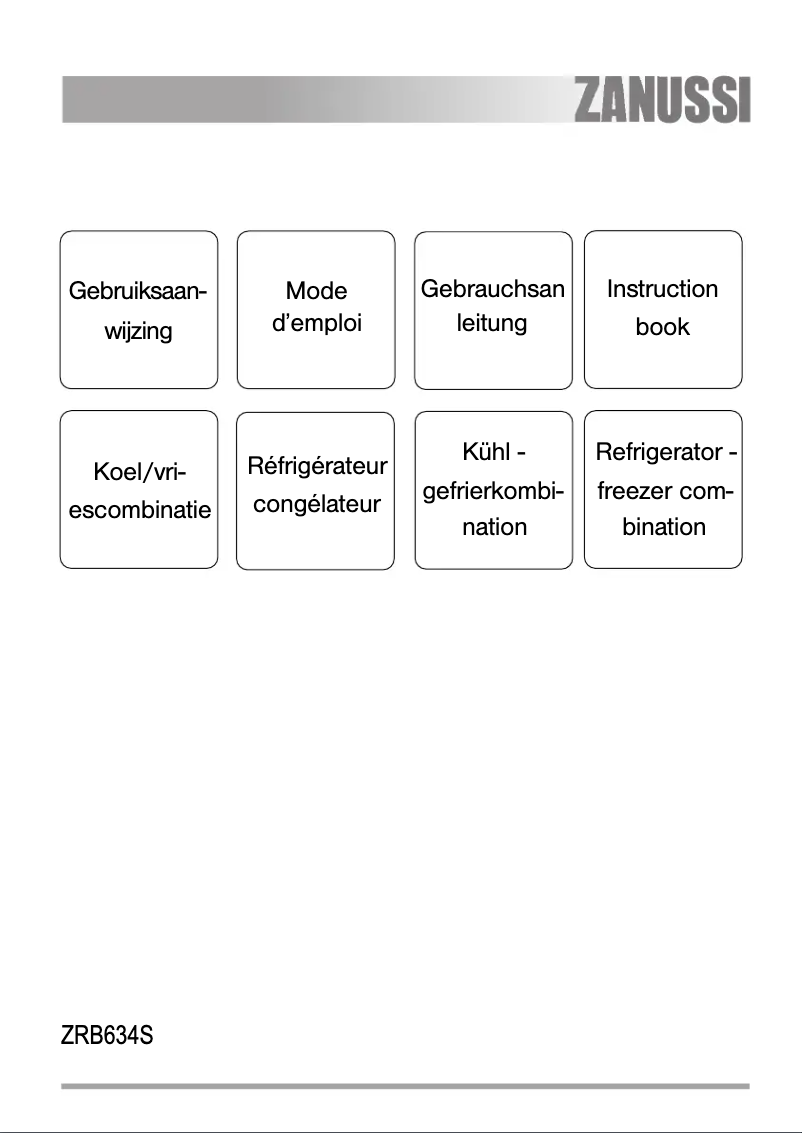 Image de la première page du manuel de l'appareil ZRB 634 s