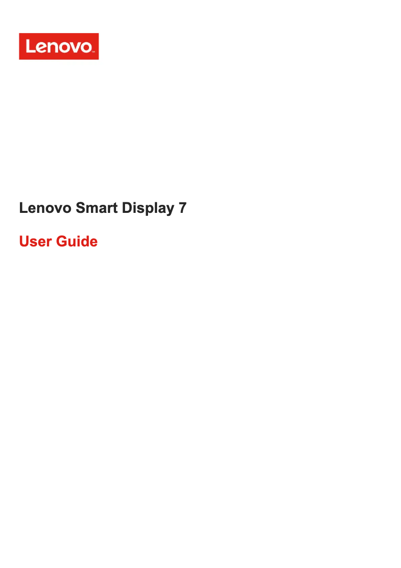 Page 1 de la notice Manuel utilisateur Lenovo Smart Display 7