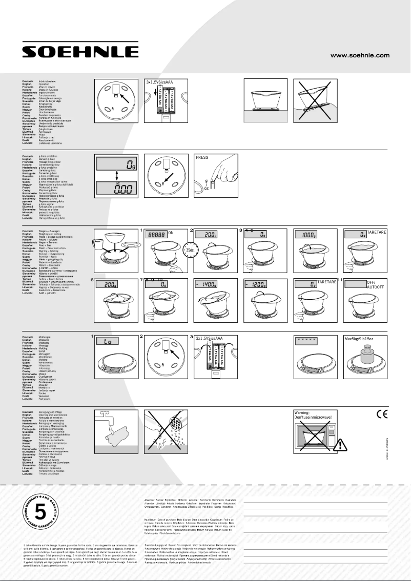 Page n°1 - Manuel utilisateur Soehnle 66111