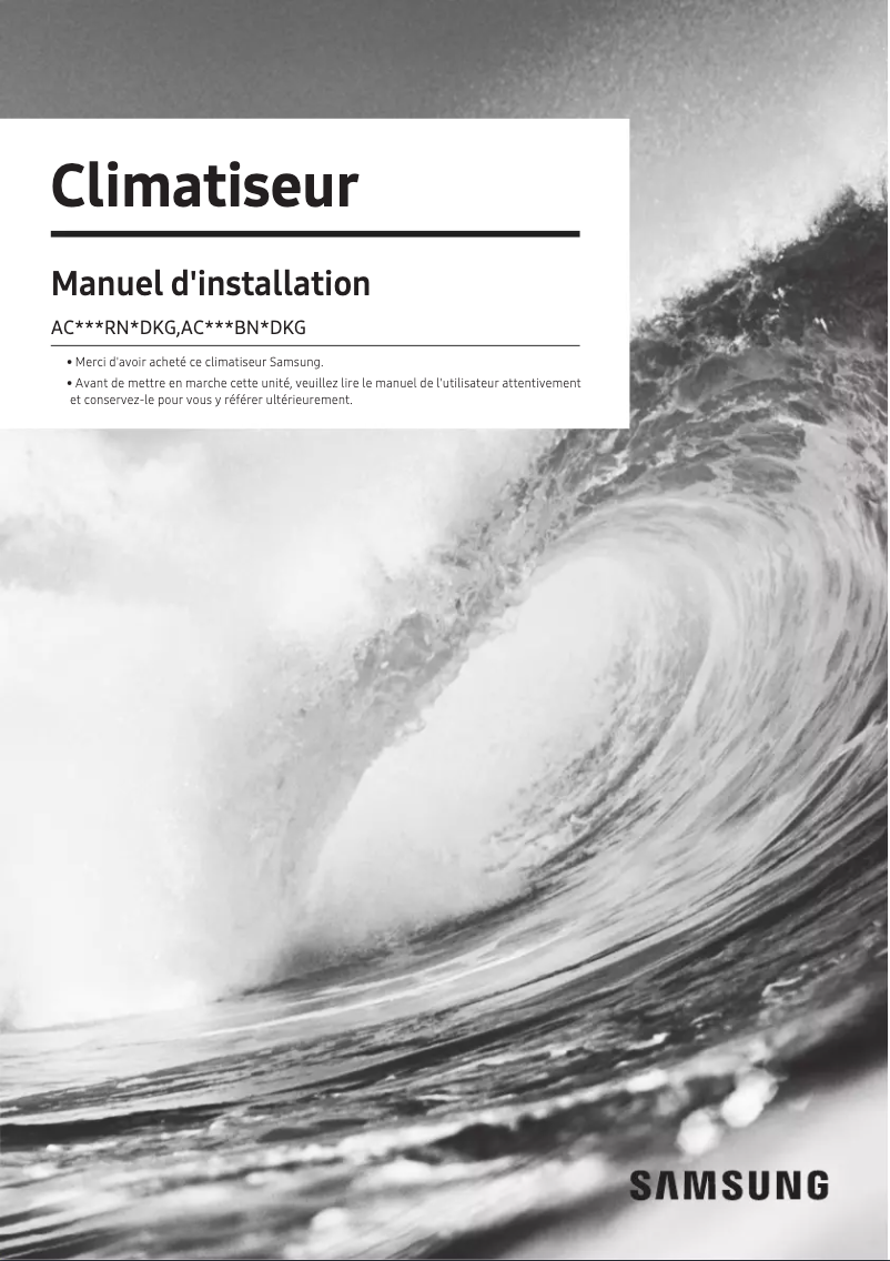 Page n°1 - Guide d'installation Samsung AC071RNLDKG
