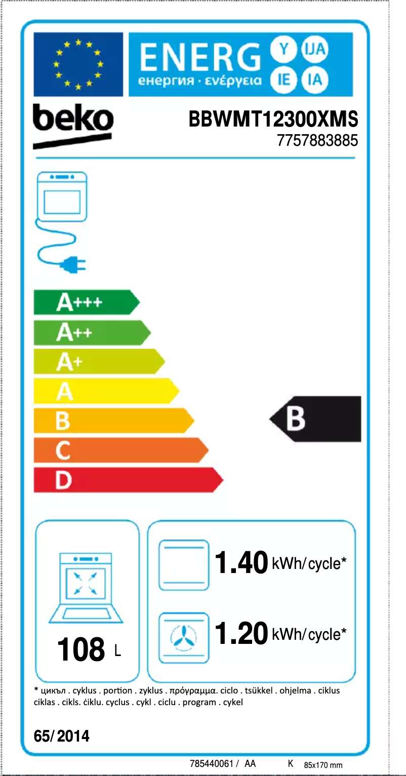 Image de la première page du manuel de l'appareil BBWMT12300XMS