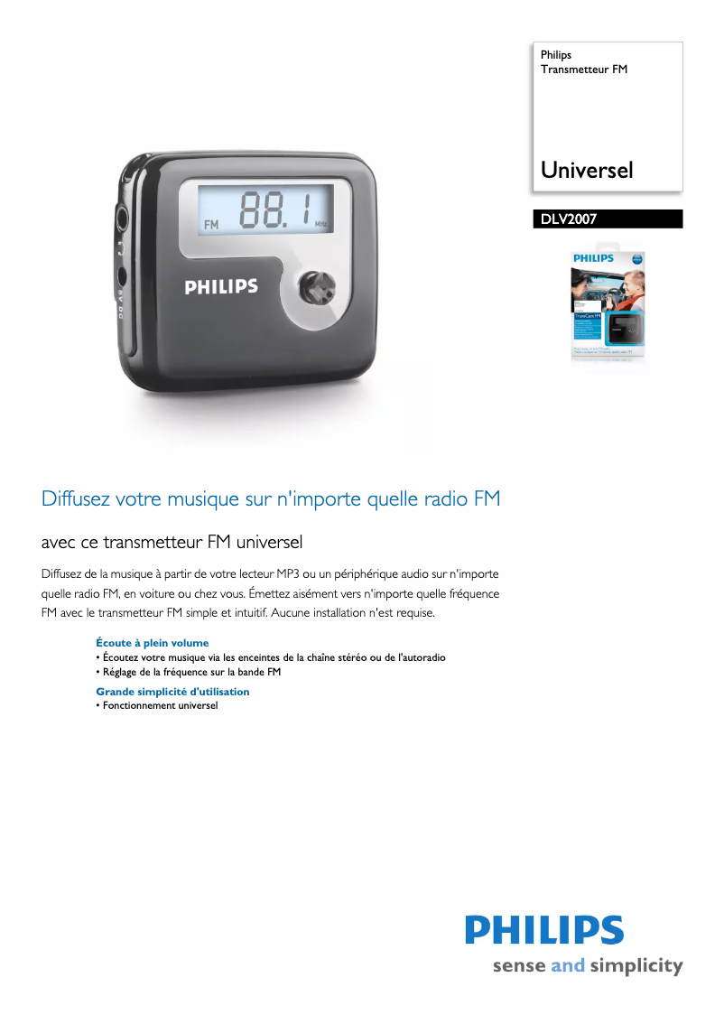 Image de la première page du manuel de l'appareil DLV2007