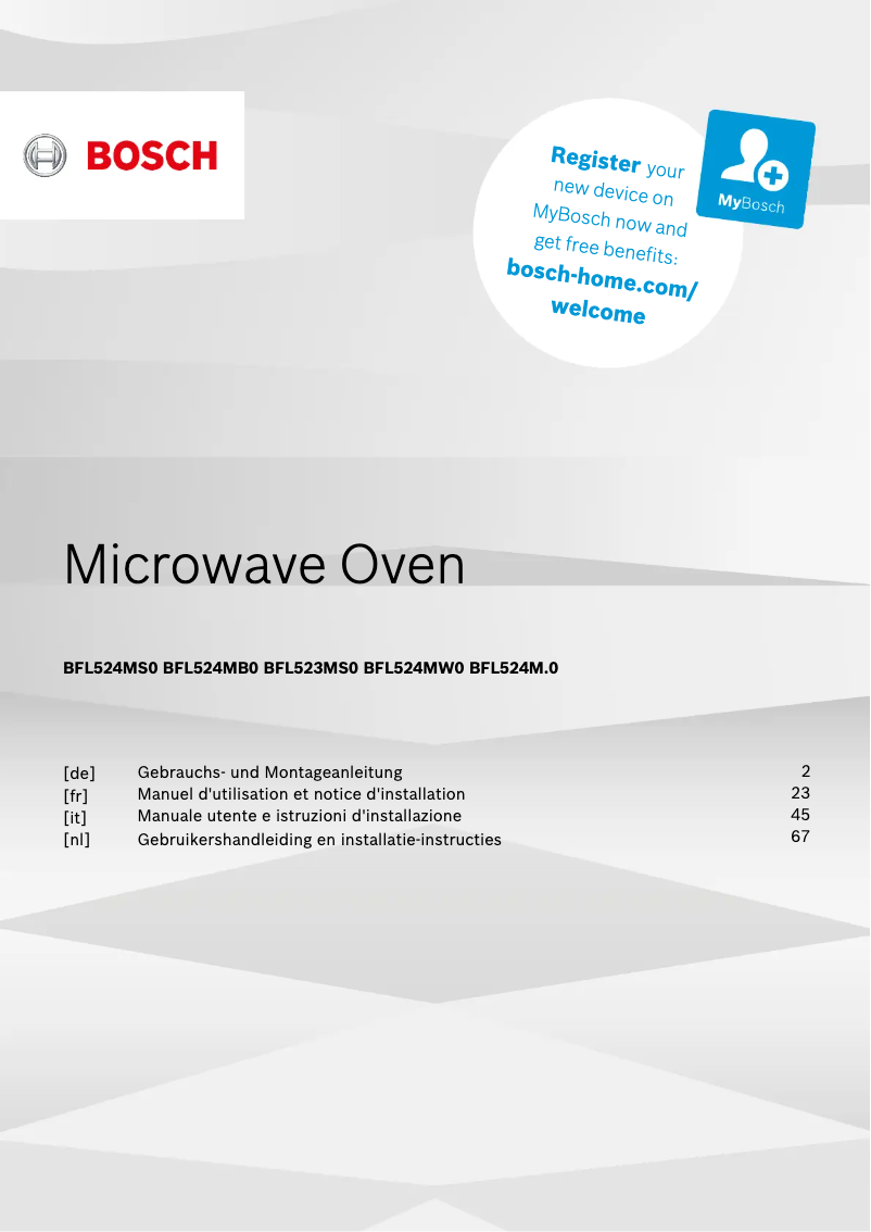 Image de la première page du manuel de l'appareil BFL524MW0