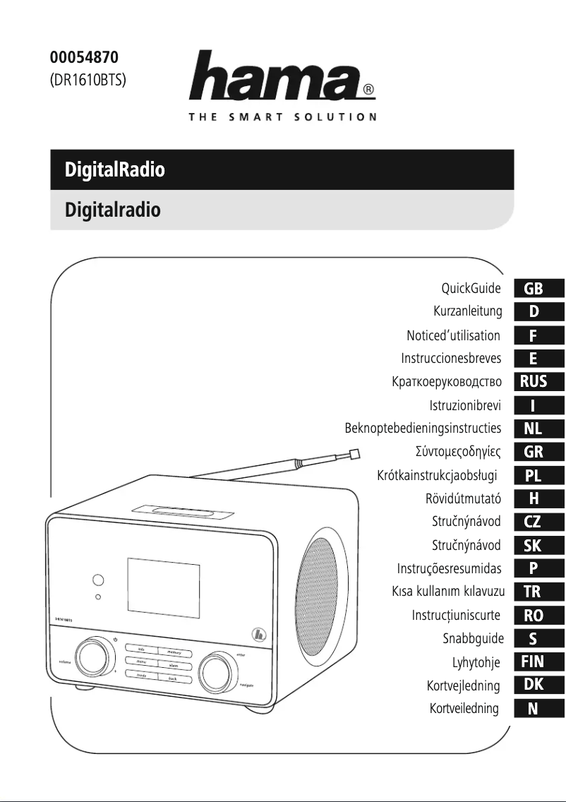 Página 1 del manual Manual de usuario Hama DR1610BTS