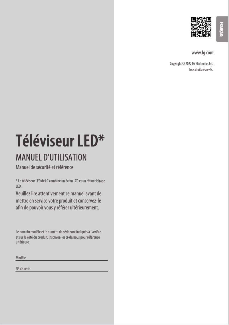 Page n°1 - Manuel utilisateur LG 65UQ70006LB