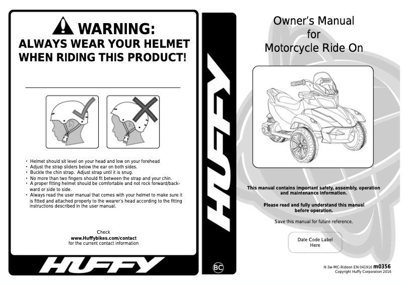 Page 1 de la notice Manuel utilisateur Huffy Marvel Ultimate Spider-Man