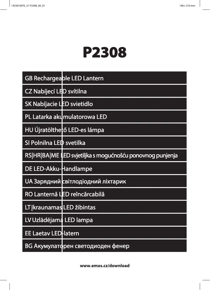 Page n°1 - Manuel utilisateur Emos P2308