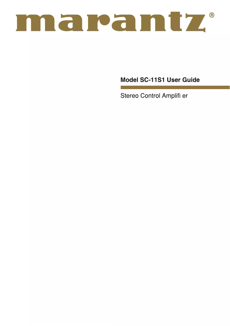Page n°1 - Manuel utilisateur Marantz SC-11S1
