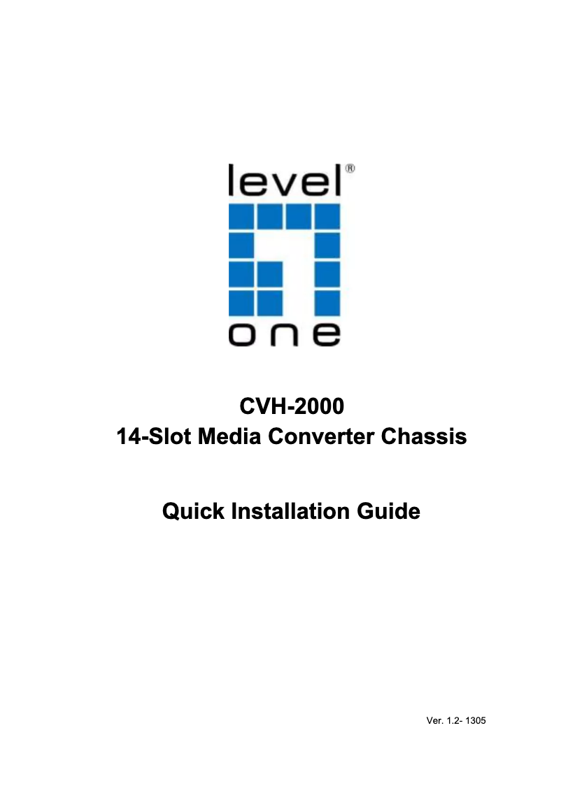 Page n°1 - Manuel utilisateur LevelOne CVH-2000
