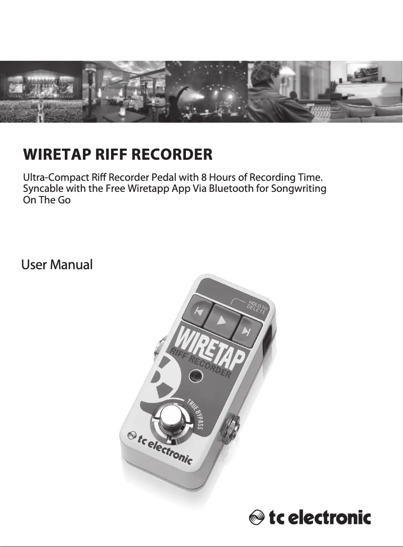 Page 1 de la notice Manuel utilisateur TC Electronic Wiretap Riff Recorder