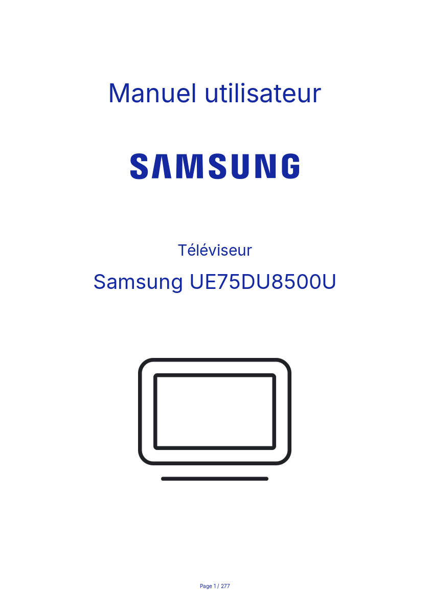 Page n°1 - Manuel utilisateur Samsung UE75DU8500U