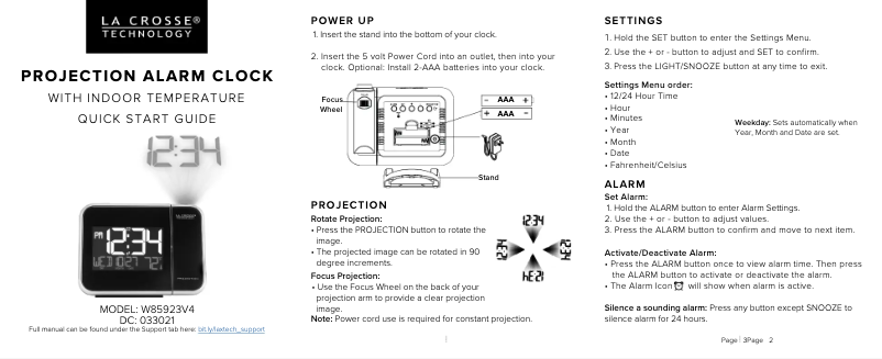Image de la première page du manuel de l'appareil W85923V4