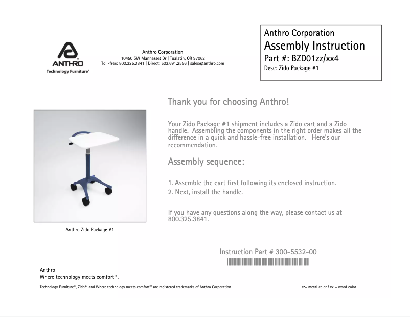 Page n°1 - Manuel utilisateur Ergotron EMR Cart Package