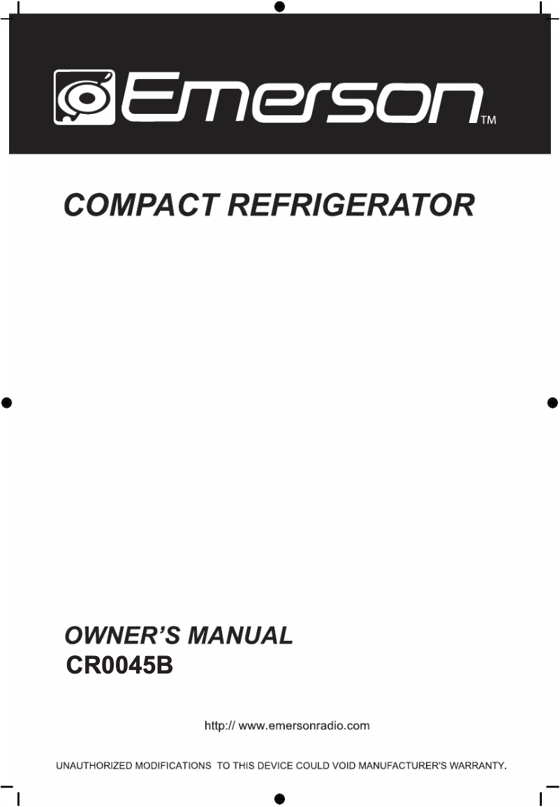 Page 1 de la notice Manuel utilisateur Emerson CR0045B
