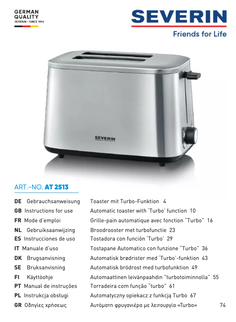 Image de la première page du manuel de l'appareil AT 2513