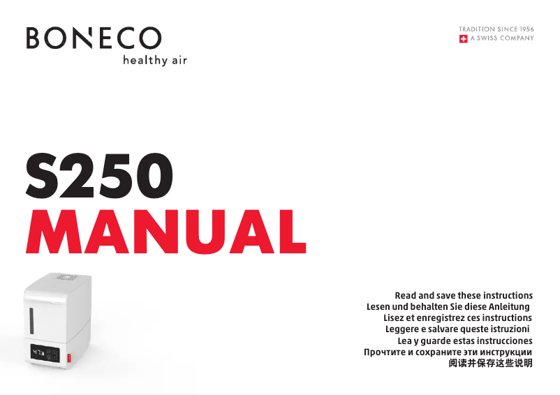 Page 1 de la notice Manuel utilisateur Boneco S250