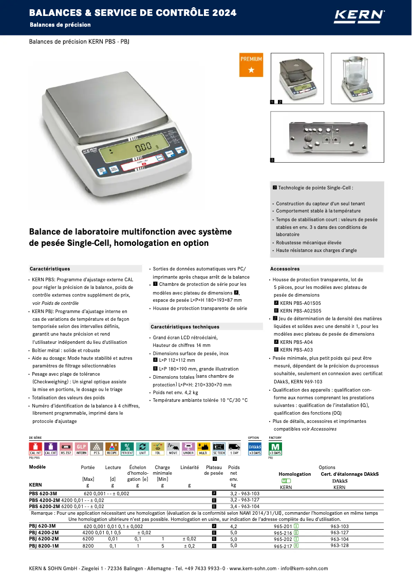 Page 1 de la notice Brochure Kern PBS 4200-2M
