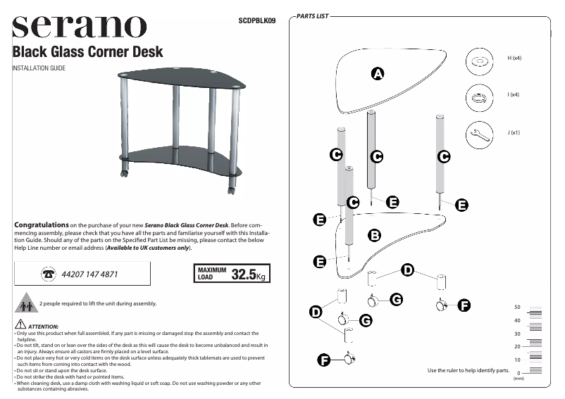 Page n°1 - Manuel utilisateur Serano SCDPBLK09