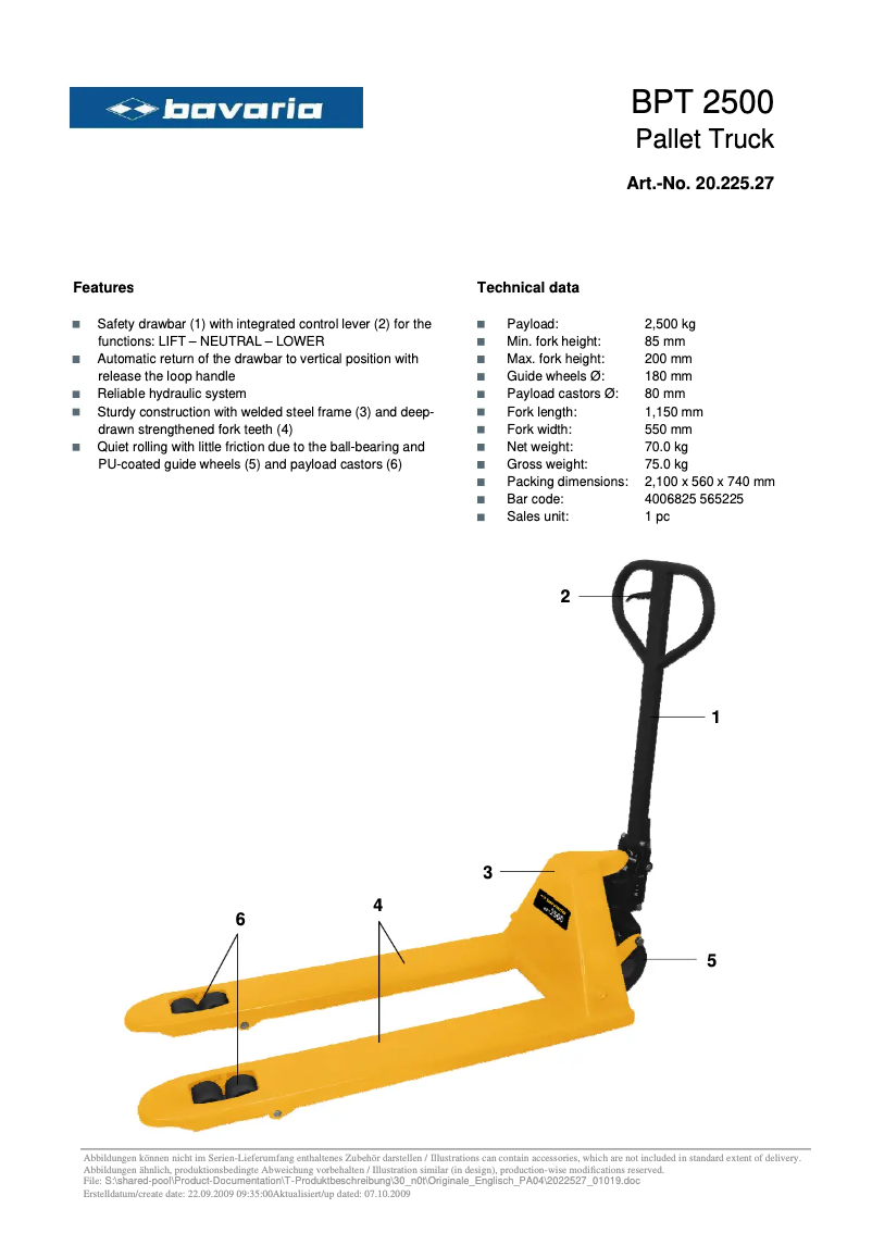 Página 1 del manual Manual de usuario Bavaria BPT 2500