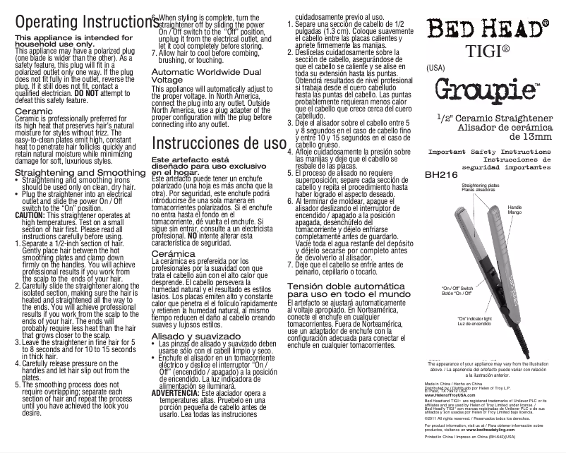 Página 1 del manual Manual de usuario Helen of Troy BH216