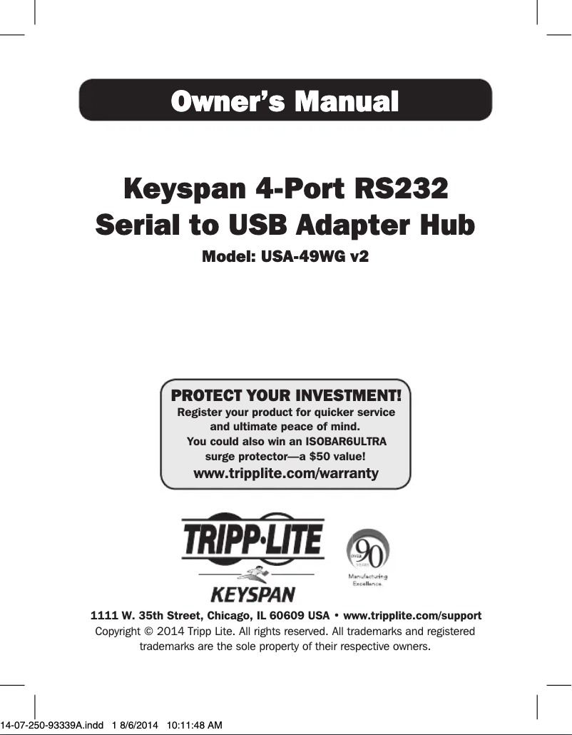 Page n°1 - Manuel utilisateur Tripp Lite USA-49WG