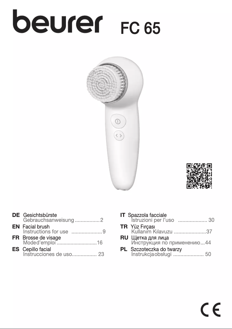 Page 1 de la notice Manuel d'utilisation et d'entretien Beurer FC 65