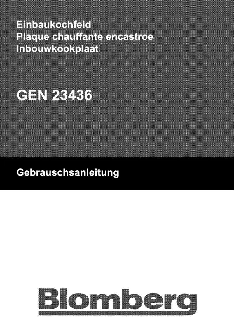 Page n°1 - Manuel utilisateur Blomberg GEN 23436 E