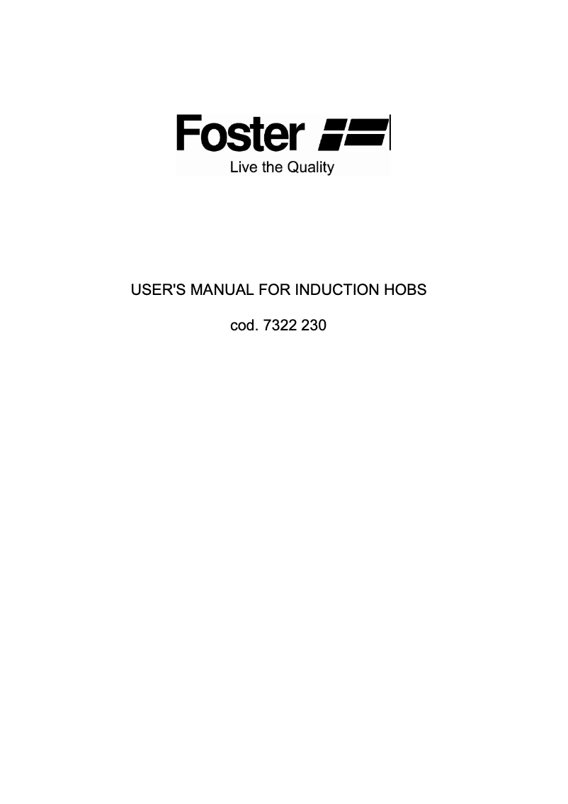 Page n°1 - Manuel utilisateur Foster S3000.Domino.IS.2