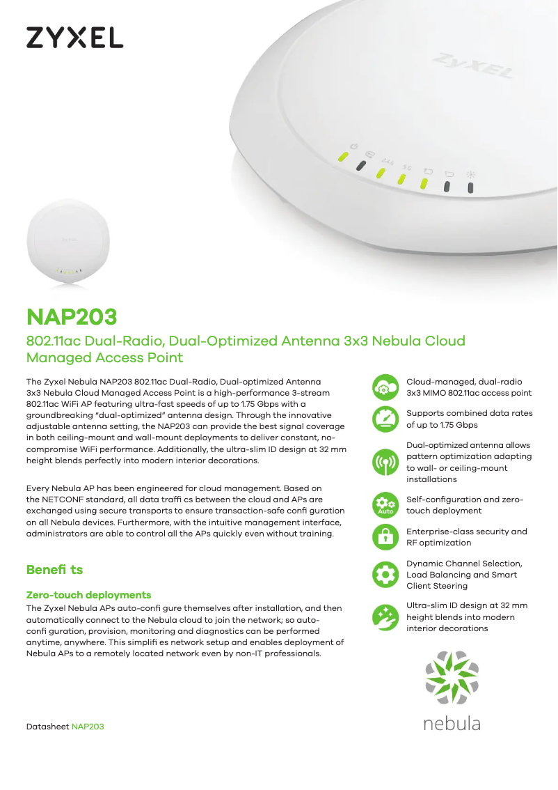 Image de la première page du manuel de l'appareil Cloud Managed Access Point