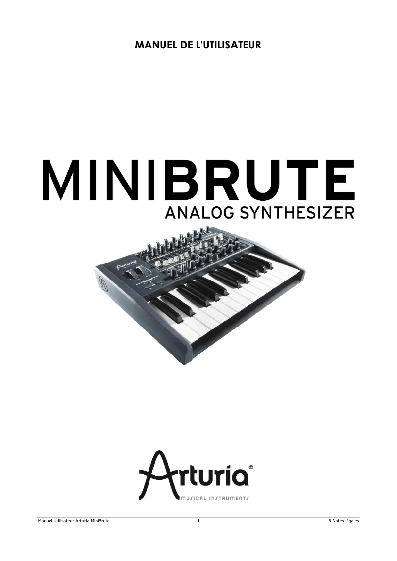 Page n°1 - Manuel utilisateur Arturia MiniBrute