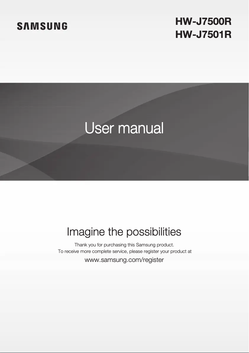 Page n°1 - Manuel utilisateur Samsung HW-J7500R/ZA
