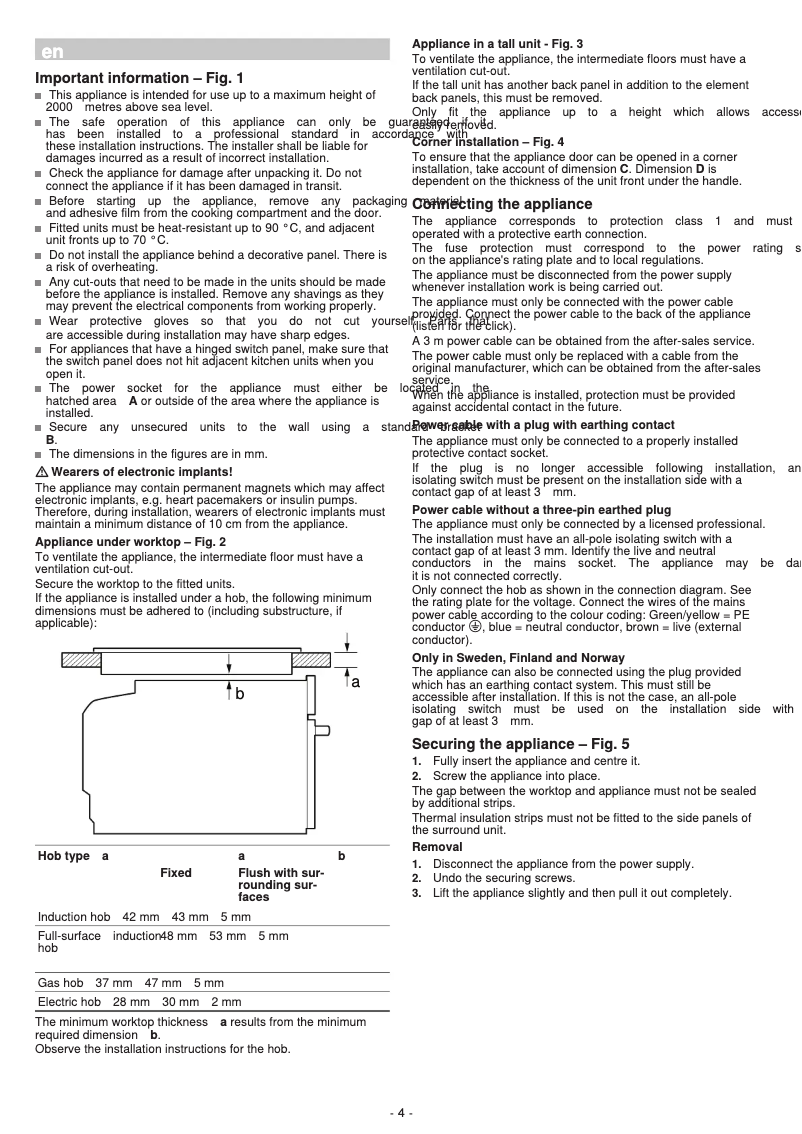 Page n°1 - Guide d'installation Siemens iQ700 CB635GBS3