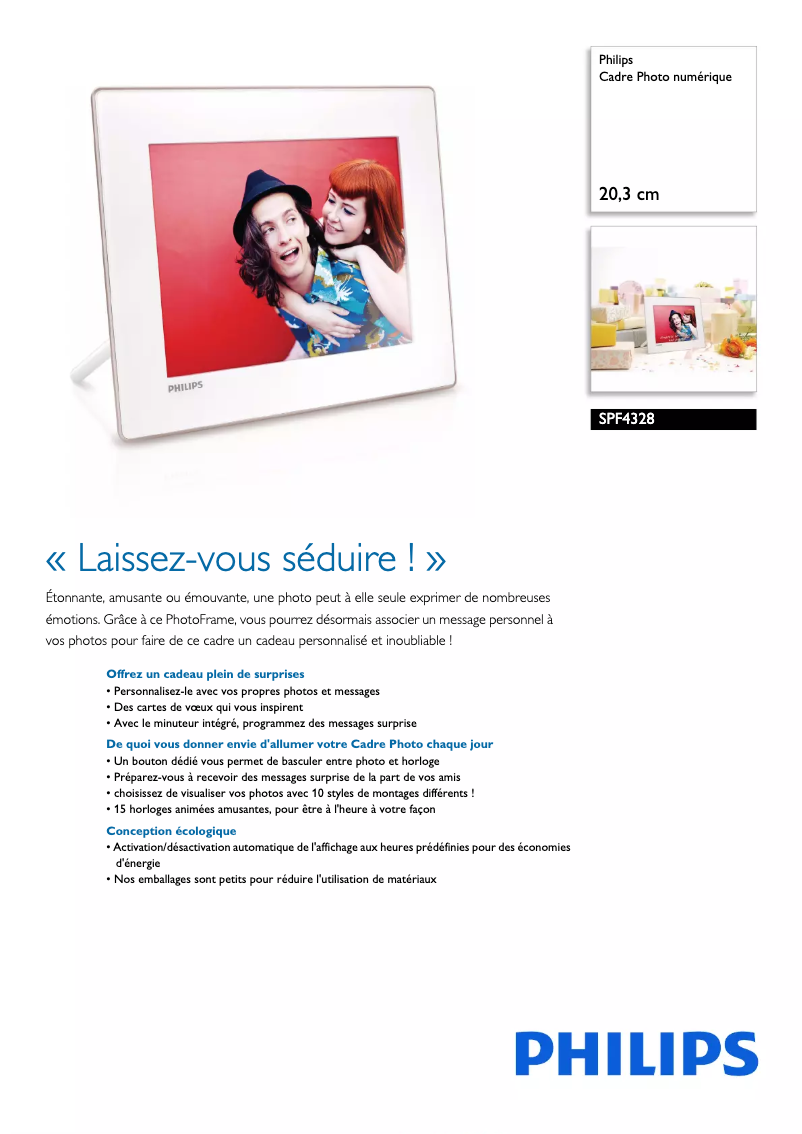 Image de la première page du manuel de l'appareil SPF4328