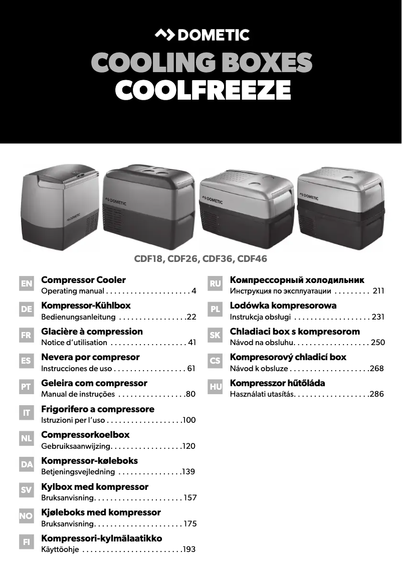 Imagen de la primera página del manual del dispositivo CoolFreeze CDF 26