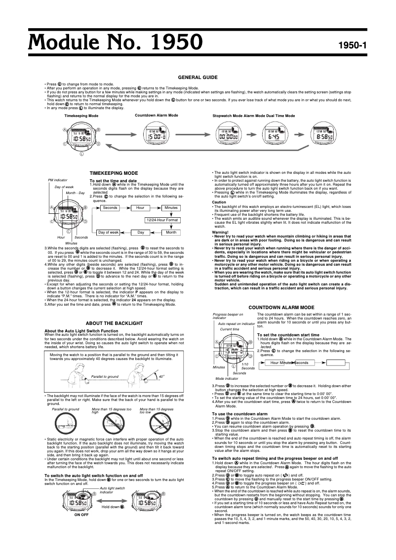 Image de la première page du manuel de l'appareil 1950