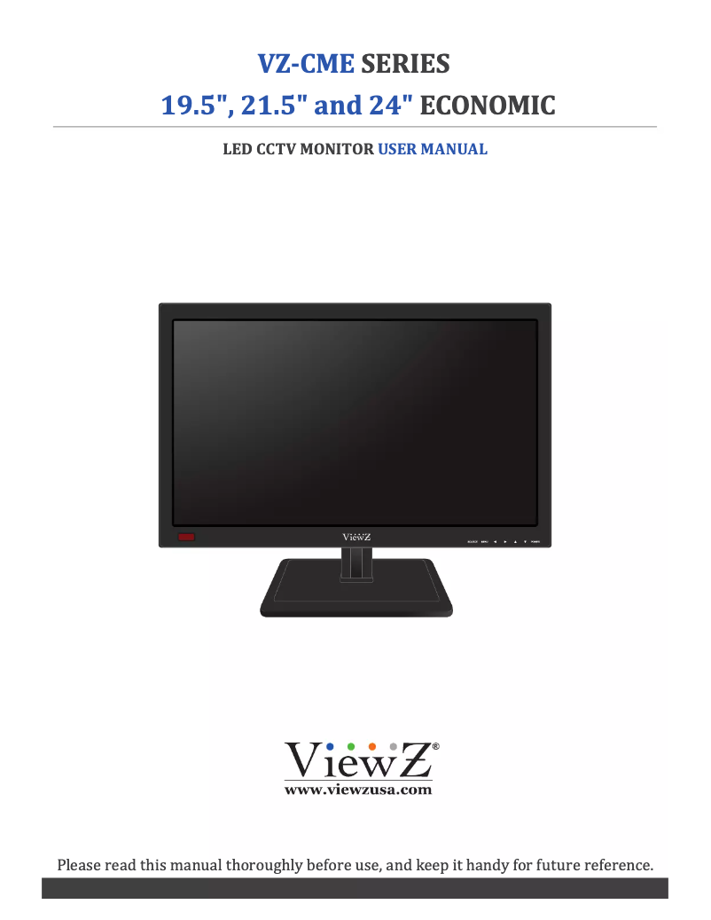 Page n°1 - Manuel utilisateur ViewZ VZ-24CME